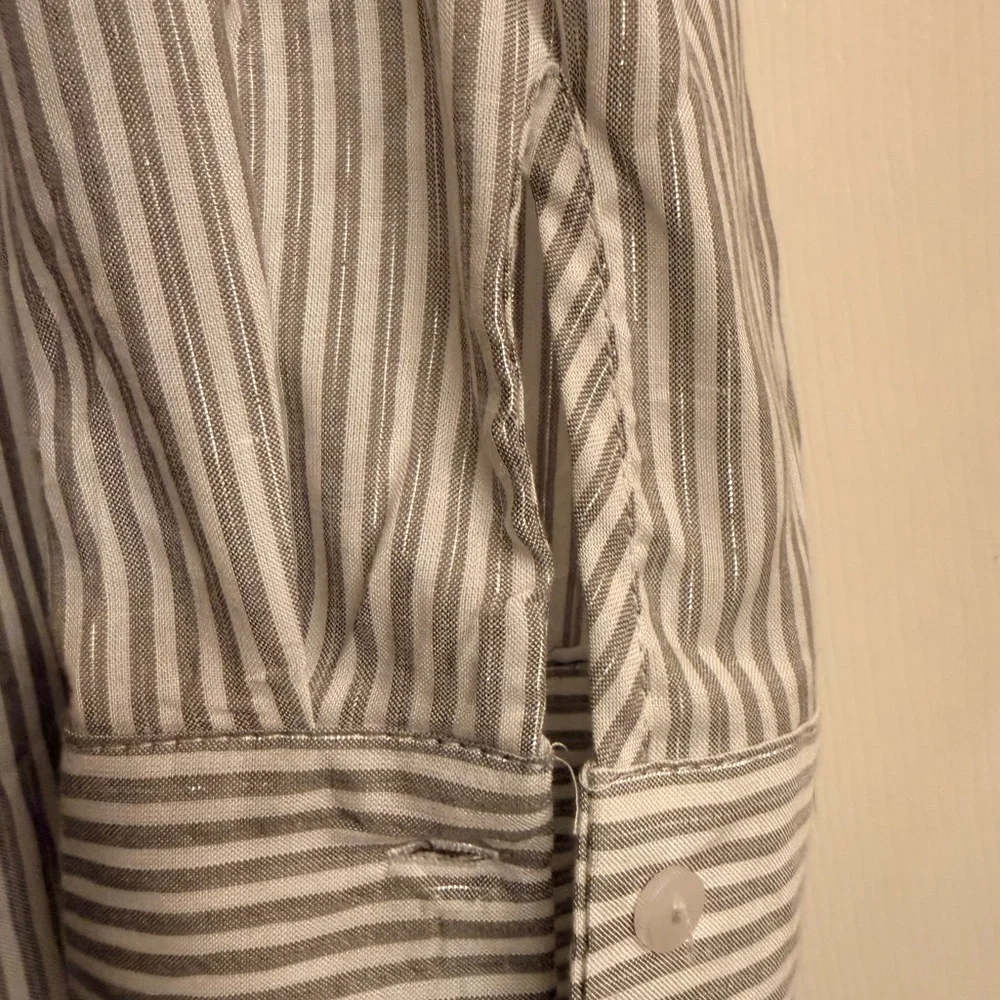 Women’s XL Striped Green Sparkly Top Shirt - Picture 6 of 7